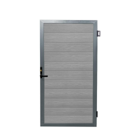 EasyFit ALUMINIUM GATE COMPLETE WITH IRONMONGERY 900 x 1800mm CO-EXTRUSION ANTIQUE with GREY Surround  * NEW *