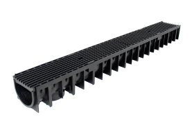 POLYCON LITE AQUA 100 CHANNEL - COMPOSITE (BLACK) GRATING - 55mm DEPTH - 1000mm LEN