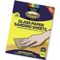 PROSOLVE ASSORTED 9" x 11" GLASS PAPER SANDING SHEET (10PCS)