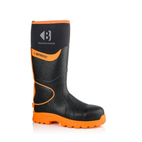 BUCKBOOTZ S5 BLACK/ORANGE HI-VIZ NEOPRENE SAFETY WELLINGTON - SIZE 10