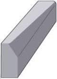 DROP KERB STRAIGHT LEFT HAND 125 x 255 HB -125 x 150mm BN (CODE 01074)