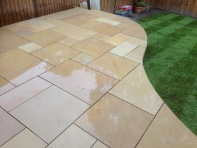 * PREMIUM SMOOTH SANDSTONE PAVING - 18-20mm 11.52m2  PATIO PACK - BUFF