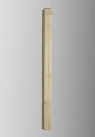 TIMBER DECKING (PINE TREATED) - CHAMFERED & BEADED NEWEL POST -  83 x 83 x 1250mm