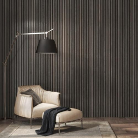 ACOUSTIC SLAT WALL PANEL - 2400 x 605 x 22mm - SMOKED OAK