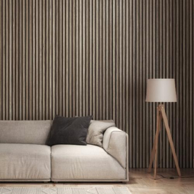 ACOUSTIC SLAT WALL PANEL - 2400 x 605 x 22mm - WALNUT