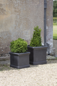 OUTDOOR FURNITURE - 'BOXGROVE' FIBRE CLAY PLANTERS - SET OF 2     (BGPL01)