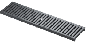 POLYCON KE 100 CHANNEL - C/W D400 DUCTILE IRON SLOTTED SAFEHEEL GRATING + BOLT BAR - 1000mm