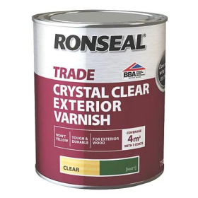 RONSEAL TRADE CRYSTAL CLEAR EXTERIOR VARNISH - 750ML - SATIN