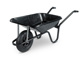 WALSALL CONTRACTOR PNEUMATIC WHEELBARROW - 85L - BLACK